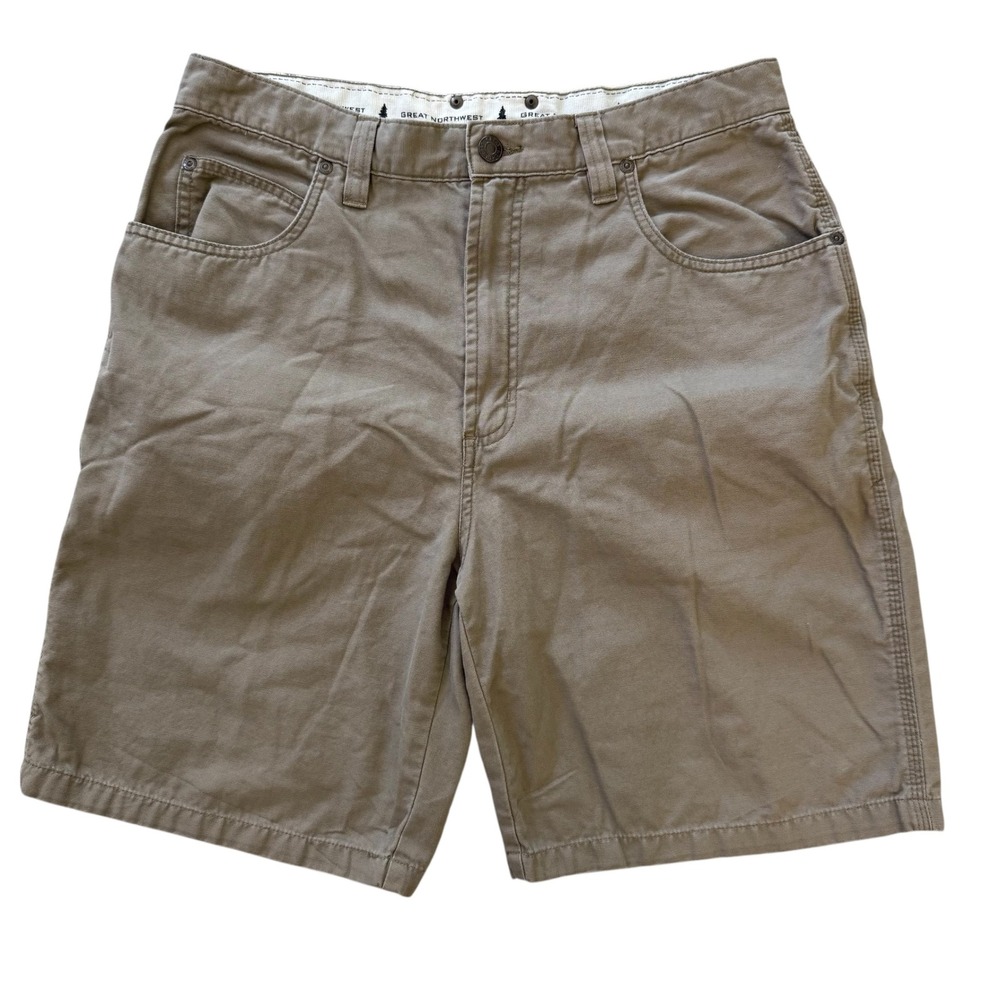 Great Northwest Size 34‎ (Actual 32x8) Beige Cotton Casual Men's Shorts